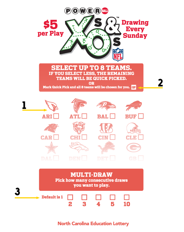 Powerball Xs and Os Playslip